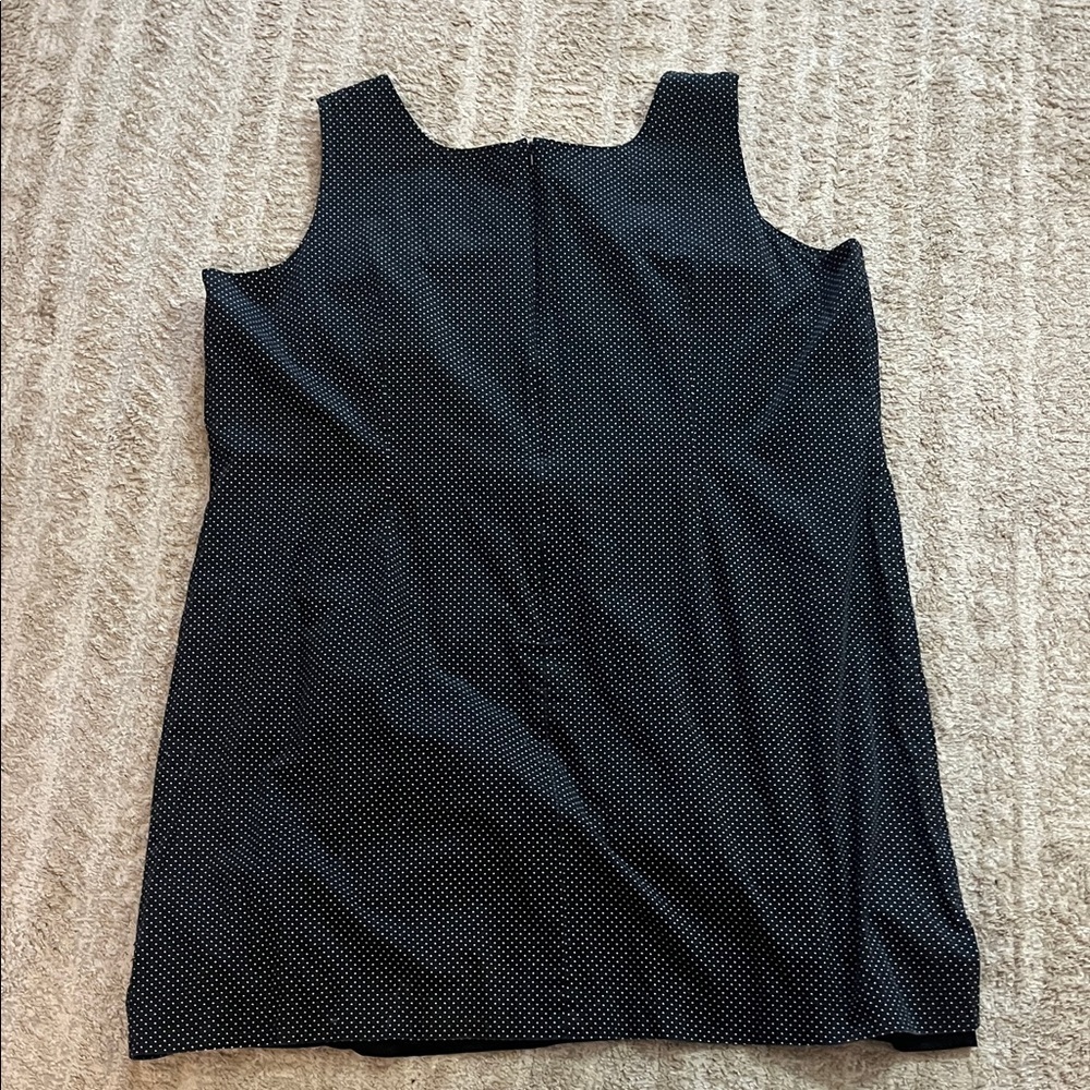 Vintage Charter Club Black and White Polka Dot Mini Sleeveless Dress 24W - Picture 5 of 7